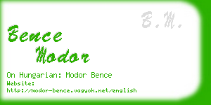bence modor business card